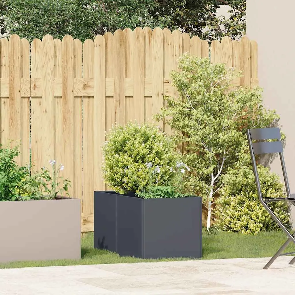 Raised Garden Planter Box Cold-rolled Steel 40x80x40 cm Anthracite Outdoor