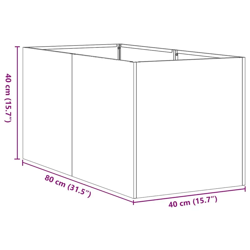 Galvanised Steel Planter Raised Bed 40x80x40cm Outdoor