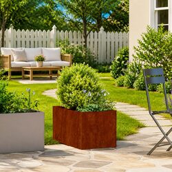 Friendly Weathering Steel Planter - 40x80x40cm Brown
