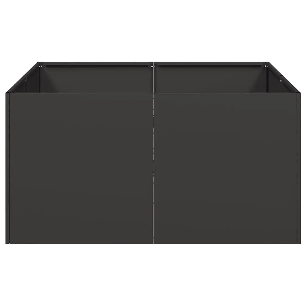 Planter Cold-rolled Steel Black 80x80x40 cm Raised Bed Garden Outdoor Patio