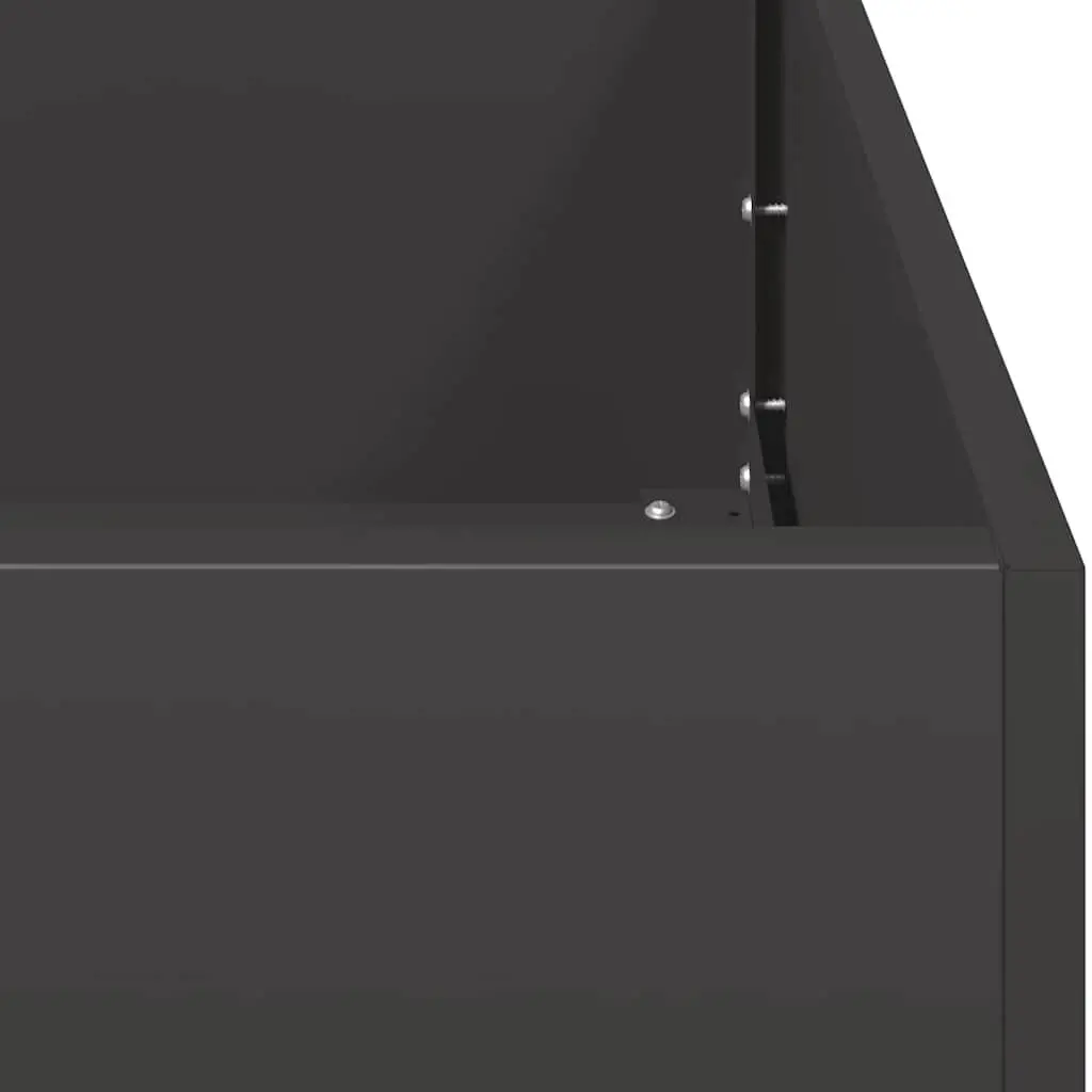 Planter Cold-rolled Steel Black 80x80x40 cm Raised Bed Garden Outdoor Patio
