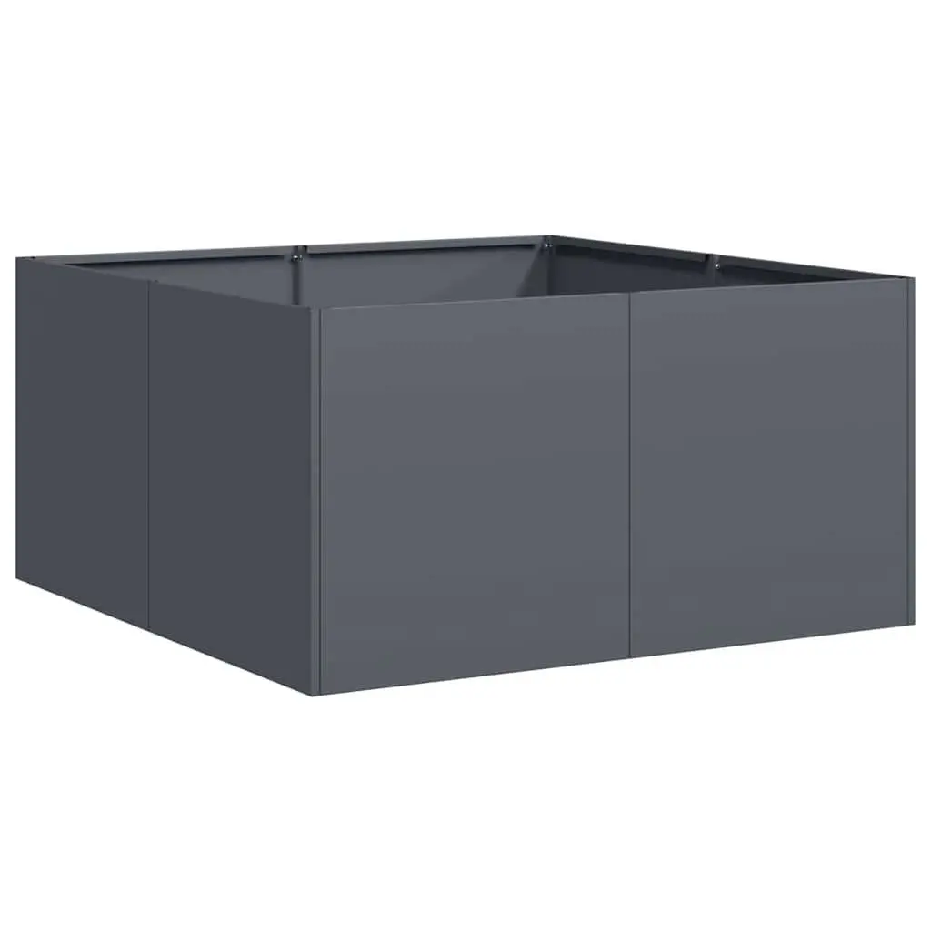Raised Garden Planter Box Cold-rolled Steel Anthracite 80x80x40cm