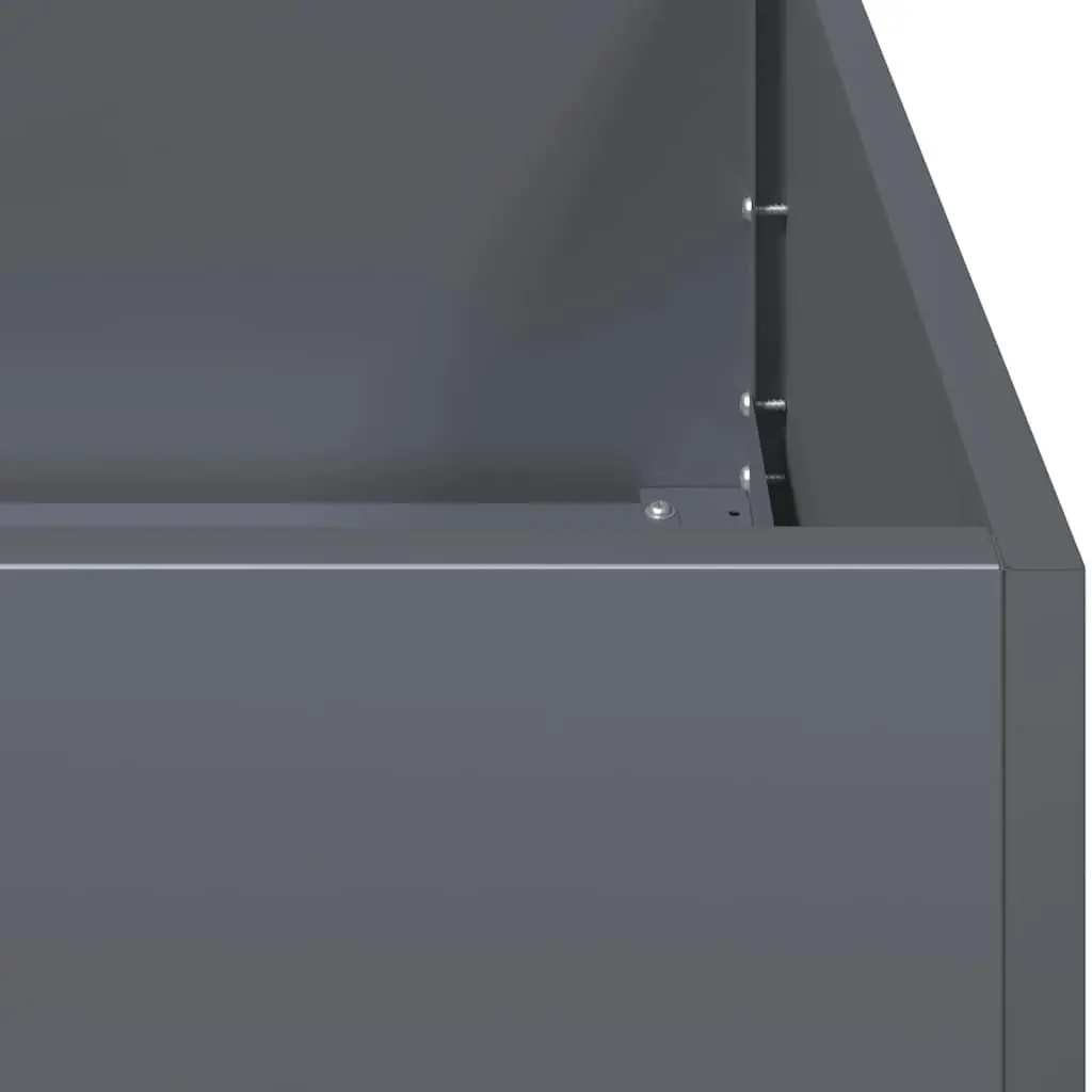 Raised Garden Planter Box Cold-rolled Steel Anthracite 80x80x40cm