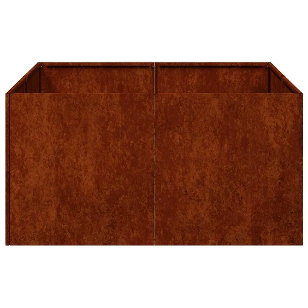Weathering Steel Planter Raised Garden Bed Outdoor Brown 80x80x40cm