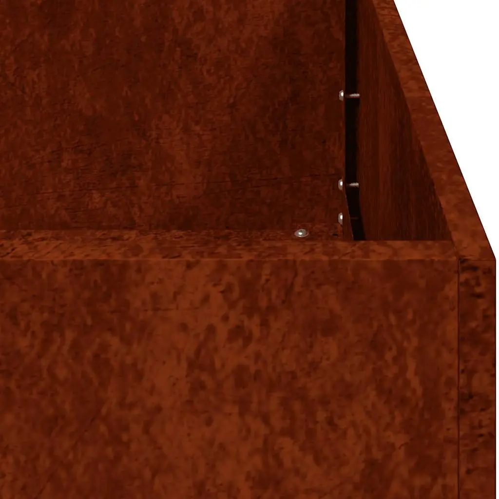 Weathering Steel Planter Raised Garden Bed Outdoor Brown 80x80x40cm