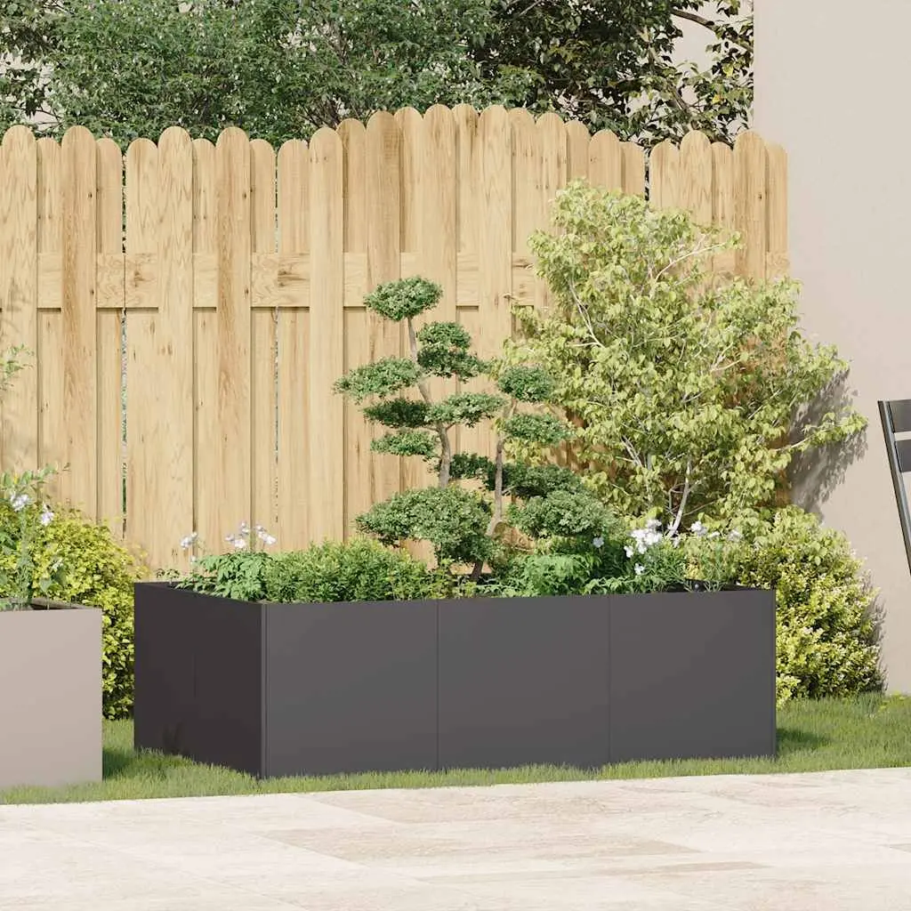 Steel Planter Box Black Raised Garden Bed 120x80x40 cm