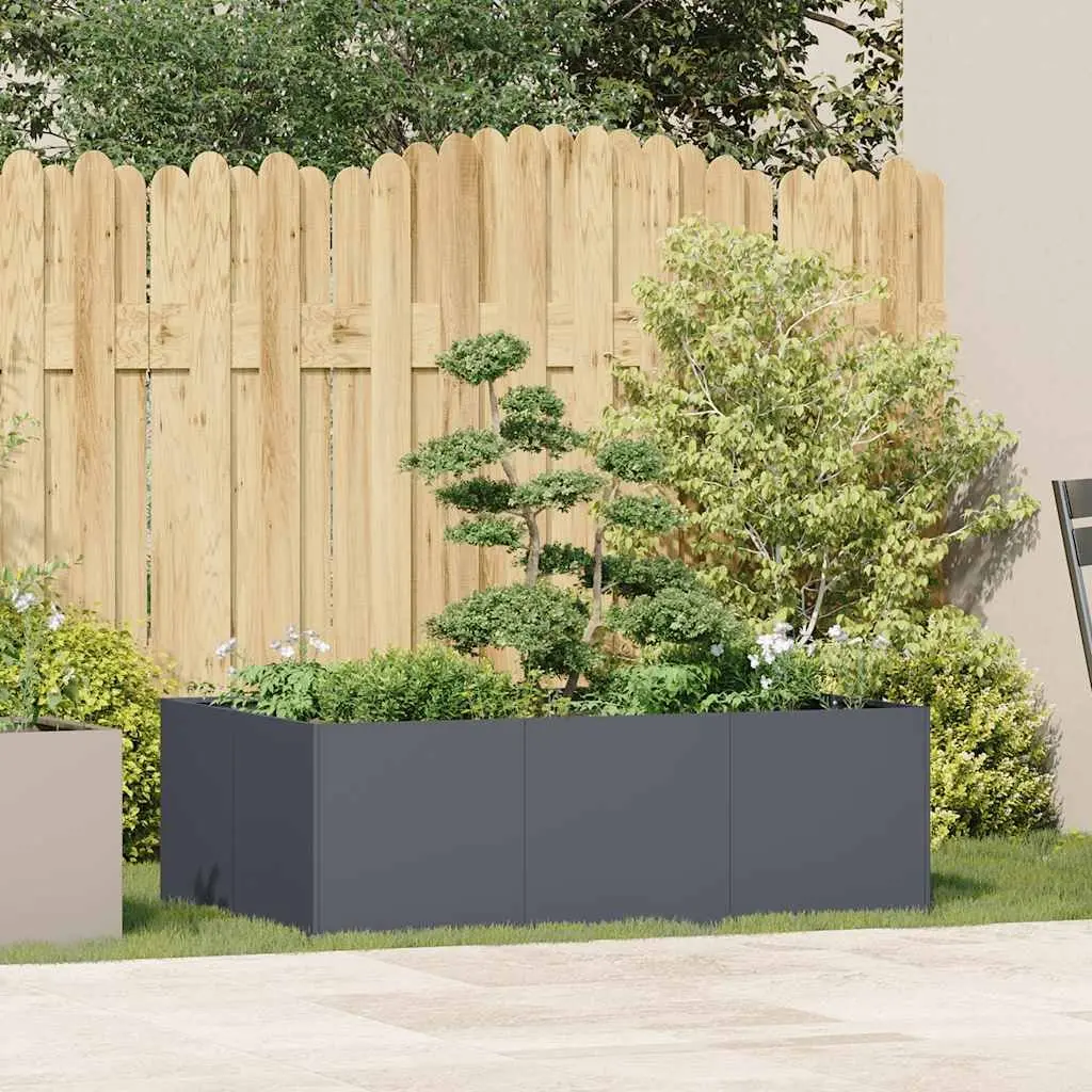 Raised Garden Planter Box Anthracite Steel 120x80x40 cm