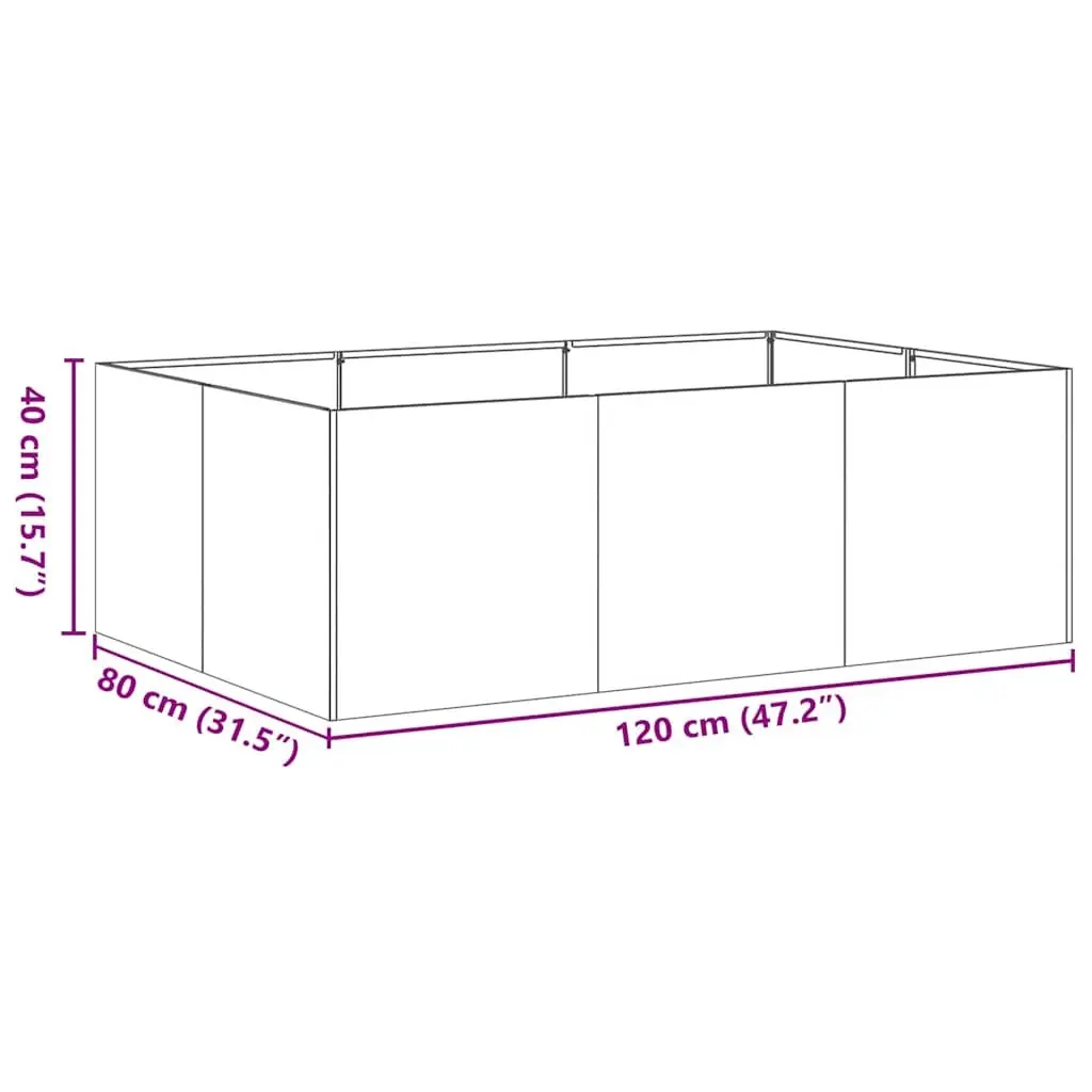 Raised Garden Planter Box Anthracite Steel 120x80x40 cm