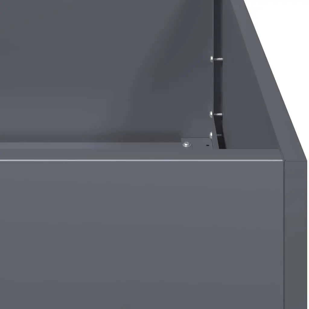 Raised Garden Planter Box Anthracite 40x80x80cm Steel Outdoor Flower Bed