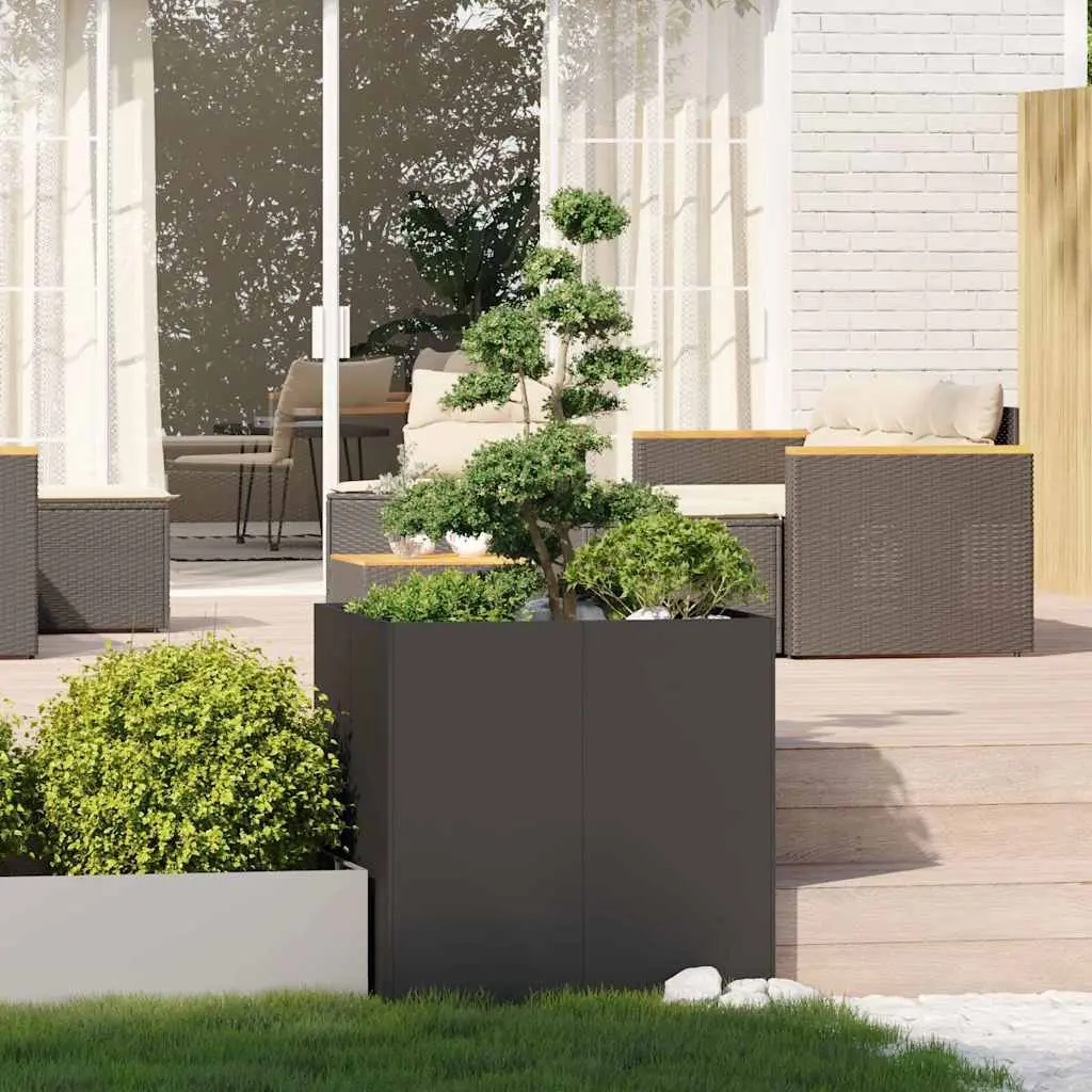 Steel Planter Box Black 80x80x80cm Raised Garden Bed Outdoor
