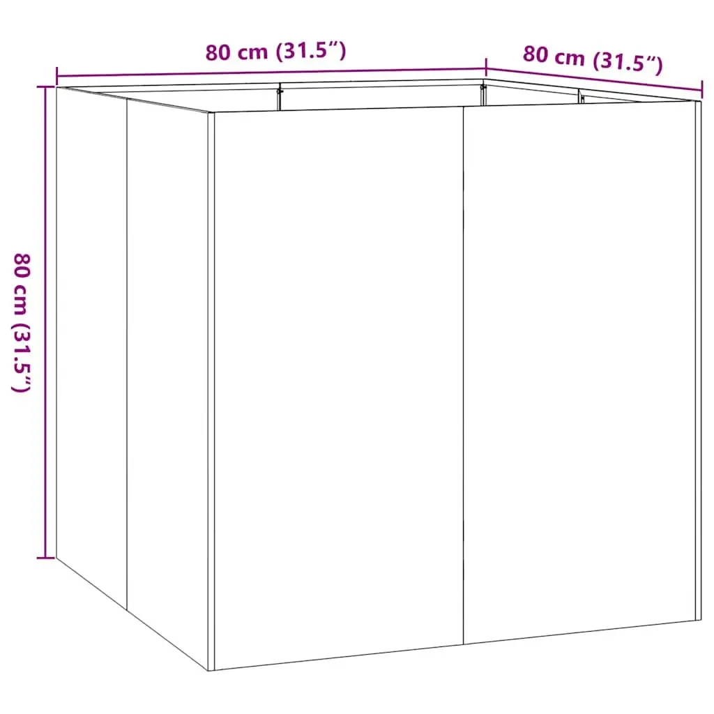 Steel Planter Box Black 80x80x80cm Raised Garden Bed Outdoor