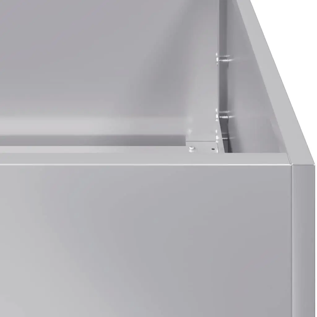 Galvanised Steel Outdoor Planter Box 80x80x80 cm Raised Garden Bed Silver