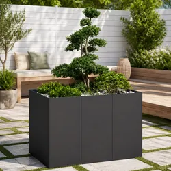 Your New Black Steel Planter Box for Flowers and Plants
