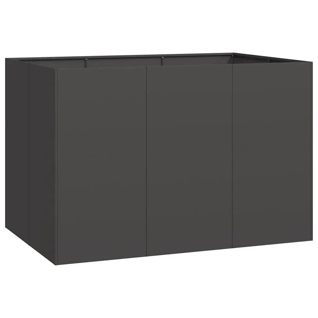 Steel Planter Box Durable Cold-Rolled Steel 120x80x80cm Black Outdoor Patio