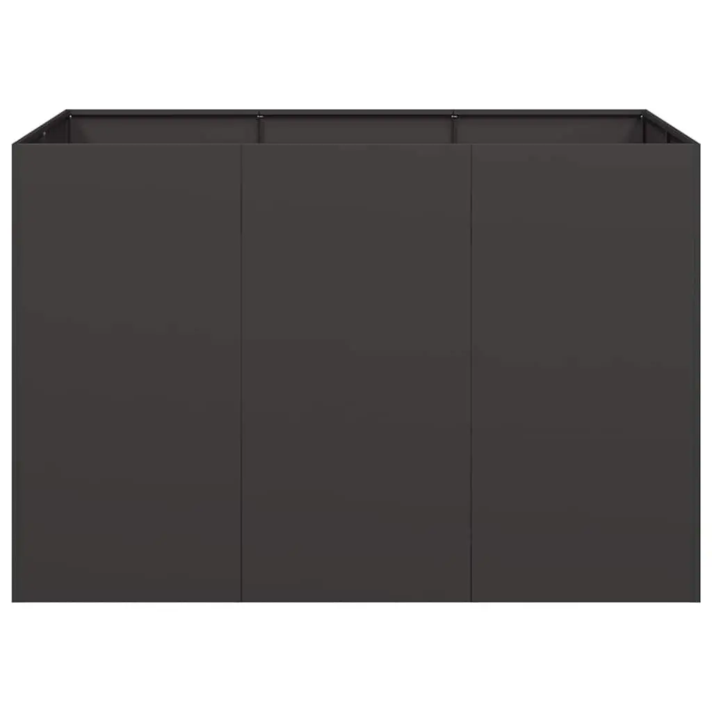 Steel Planter Box Durable Cold-Rolled Steel 120x80x80cm Black Outdoor Patio