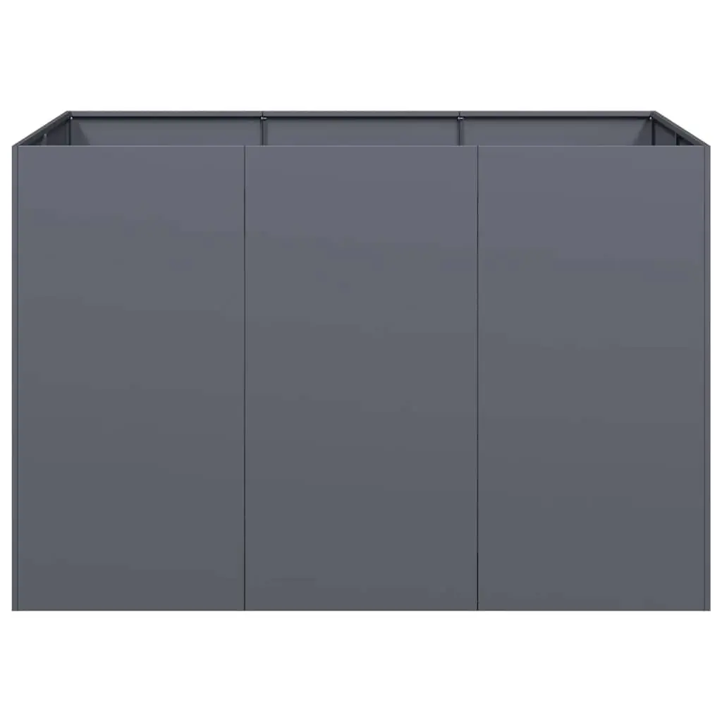 Steel Planter Anthracite Raised Garden Bed Box 120x80x80 cm Outdoor Patio Flower