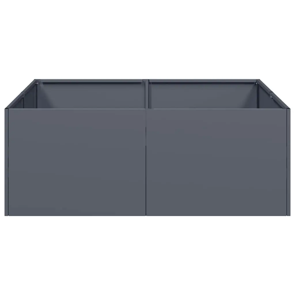 Raised Bed Planter Anthracite Cold-Rolled Steel 80x80x30cm Garden Outdoor Flowers Vegetables