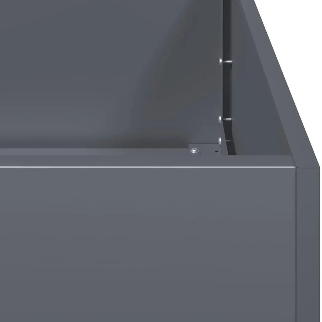 Raised Bed Planter Anthracite Cold-Rolled Steel 80x80x30cm Garden Outdoor Flowers Vegetables