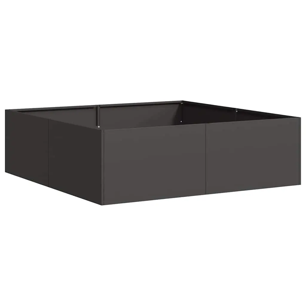 Steel Planter Box Black Cold-Rolled Steel 100x100x30 cm Raised Garden Bed Outdoor