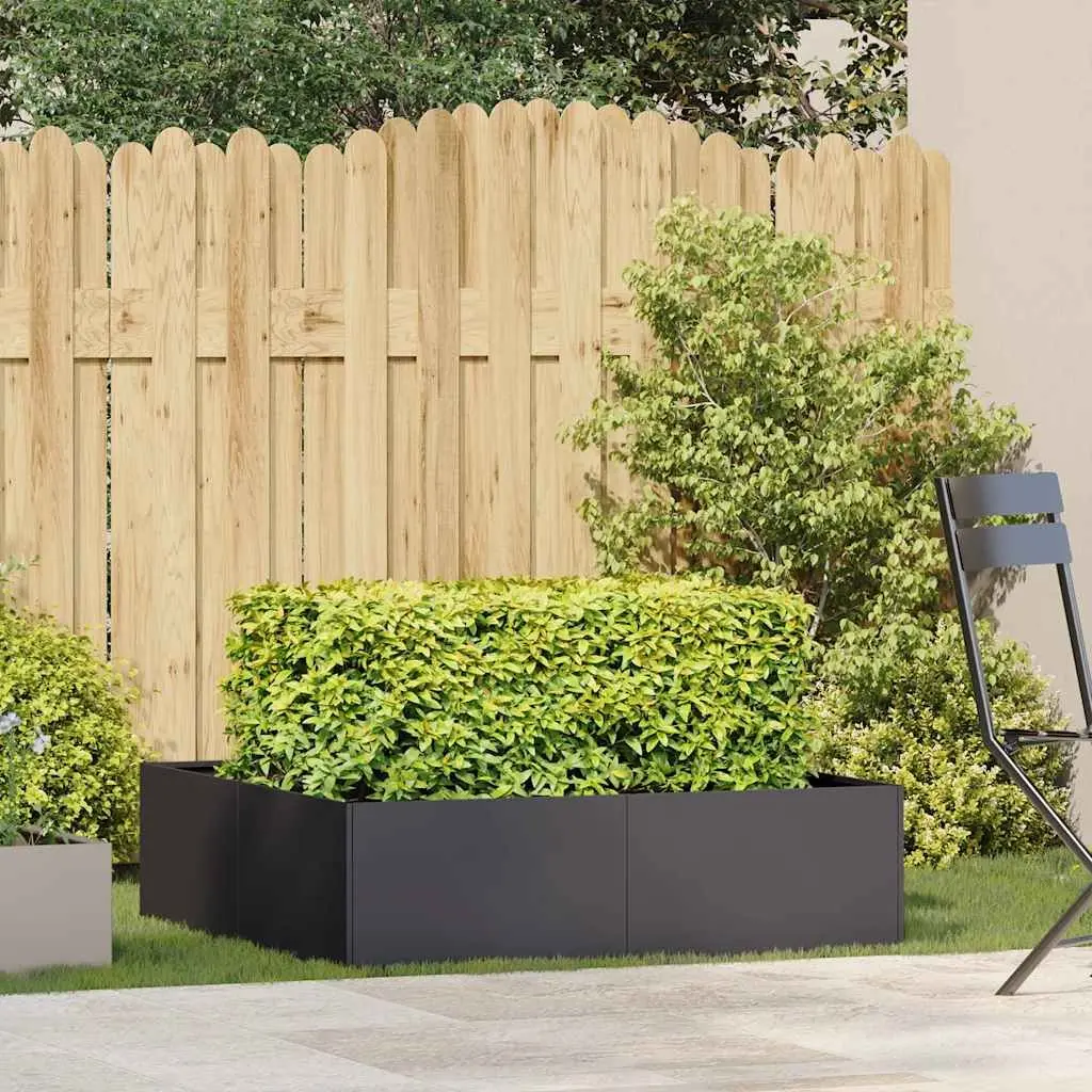 Steel Planter Box Black Cold-Rolled Steel 100x100x30 cm Raised Garden Bed Outdoor