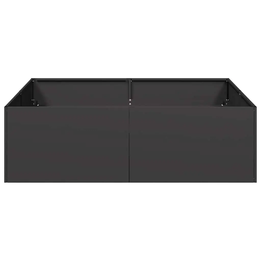 Steel Planter Box Black Cold-Rolled Steel 100x100x30 cm Raised Garden Bed Outdoor