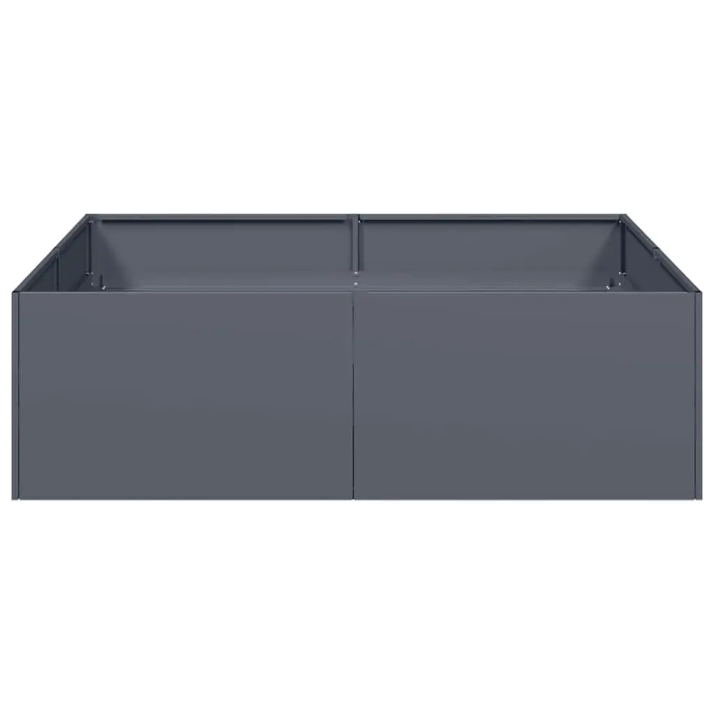 Steel Planter Anthracite 100x100x30 cm Raised Garden Bed Outdoor Container Box