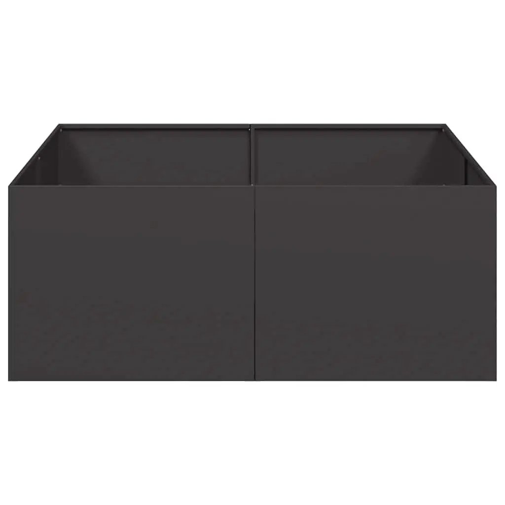 Steel Planter Box Black Raised Garden Bed 100 x 100 x 40 cm