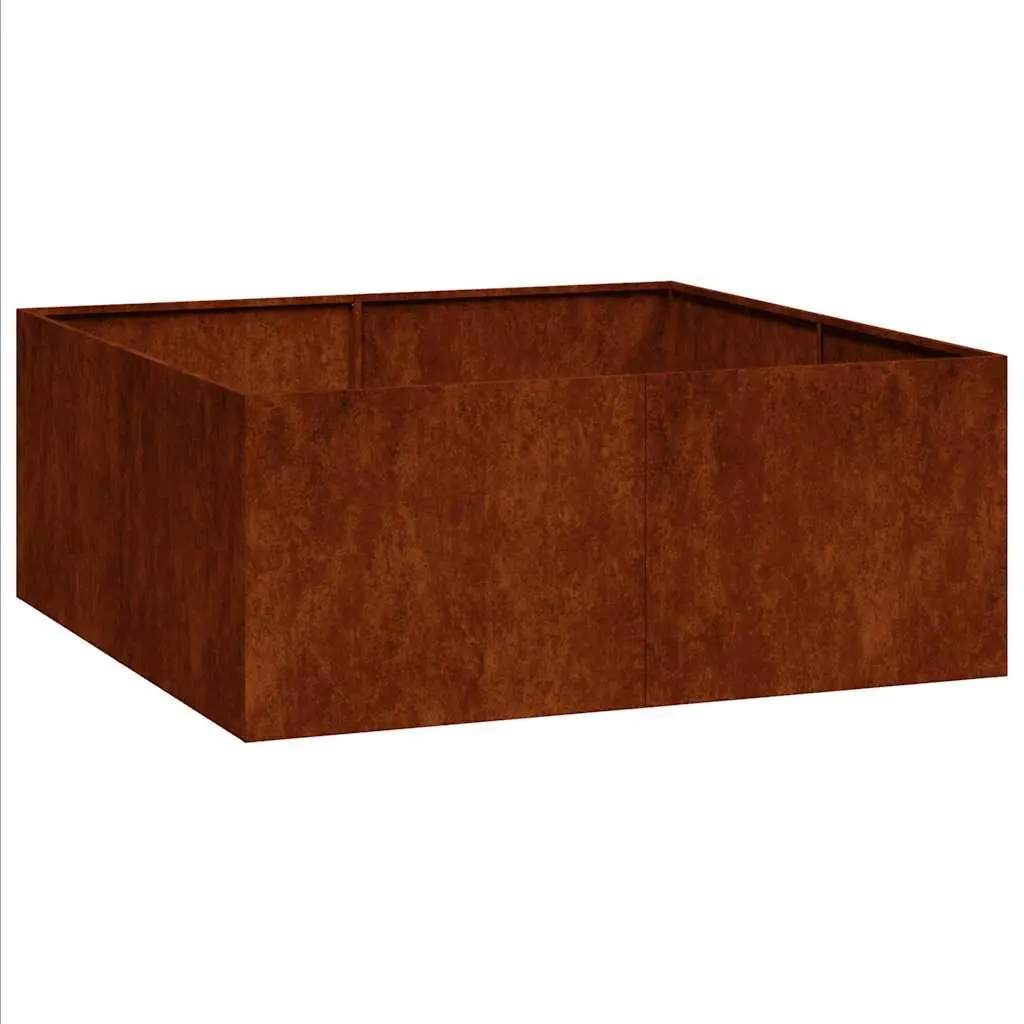 Weathering Steel Raised Garden Planter Box 100x100x40cm Outdoor Flower Bed