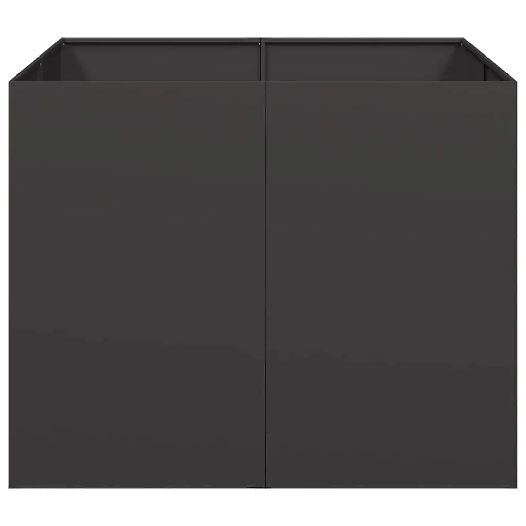 Steel Planter Box Black Cold-Rolled Steel 100x100x80 cm Raised Garden Bed