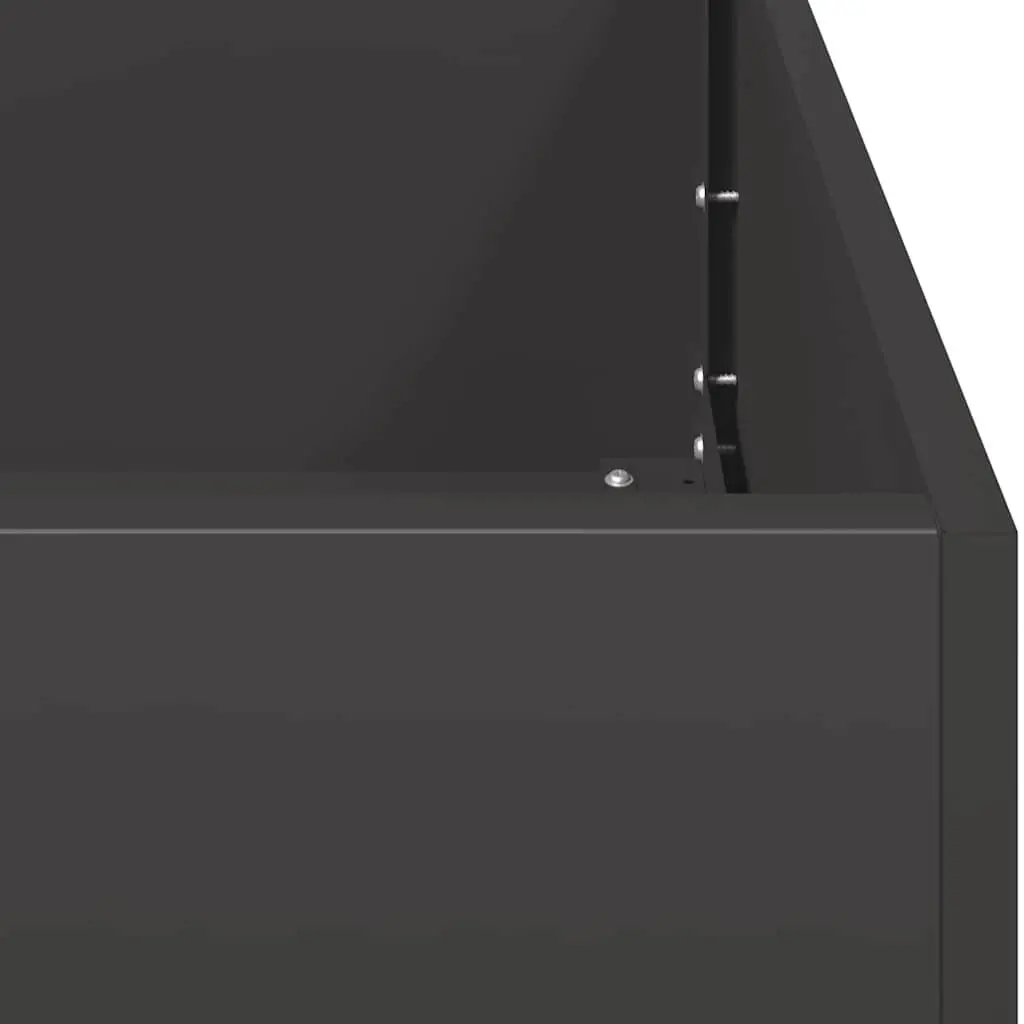 Steel Planter Box Black Cold-Rolled Steel 100x100x80 cm Raised Garden Bed