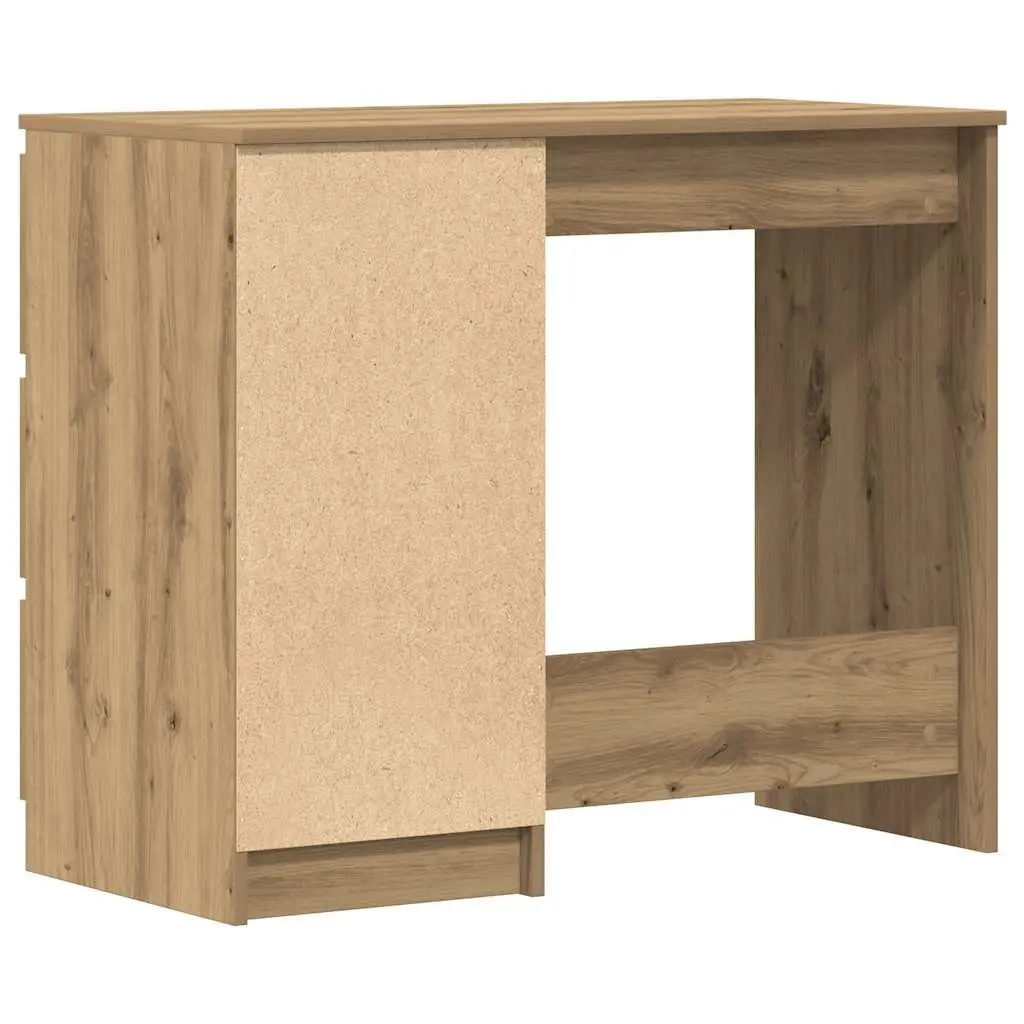 Office Desk Modern 90x45x76cm with 3 Drawers Engineered Wood Brown