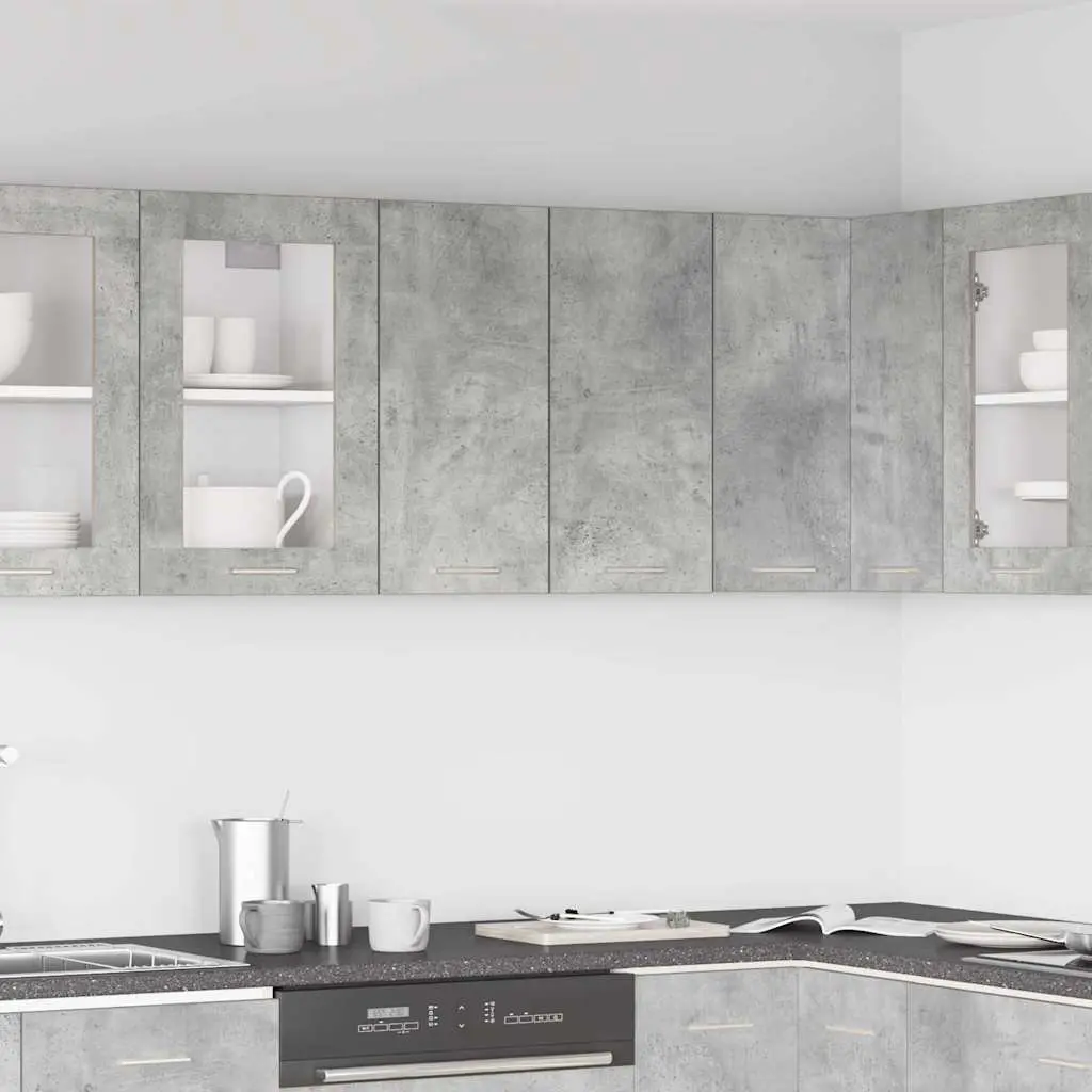 Kitchen Cabinet Grey Engineered Wood 60x31x60cm Wall-Mounted Storage Unit
