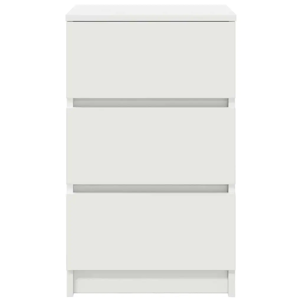 Bedside Cabinet White 3 Drawers 39x35x65cm