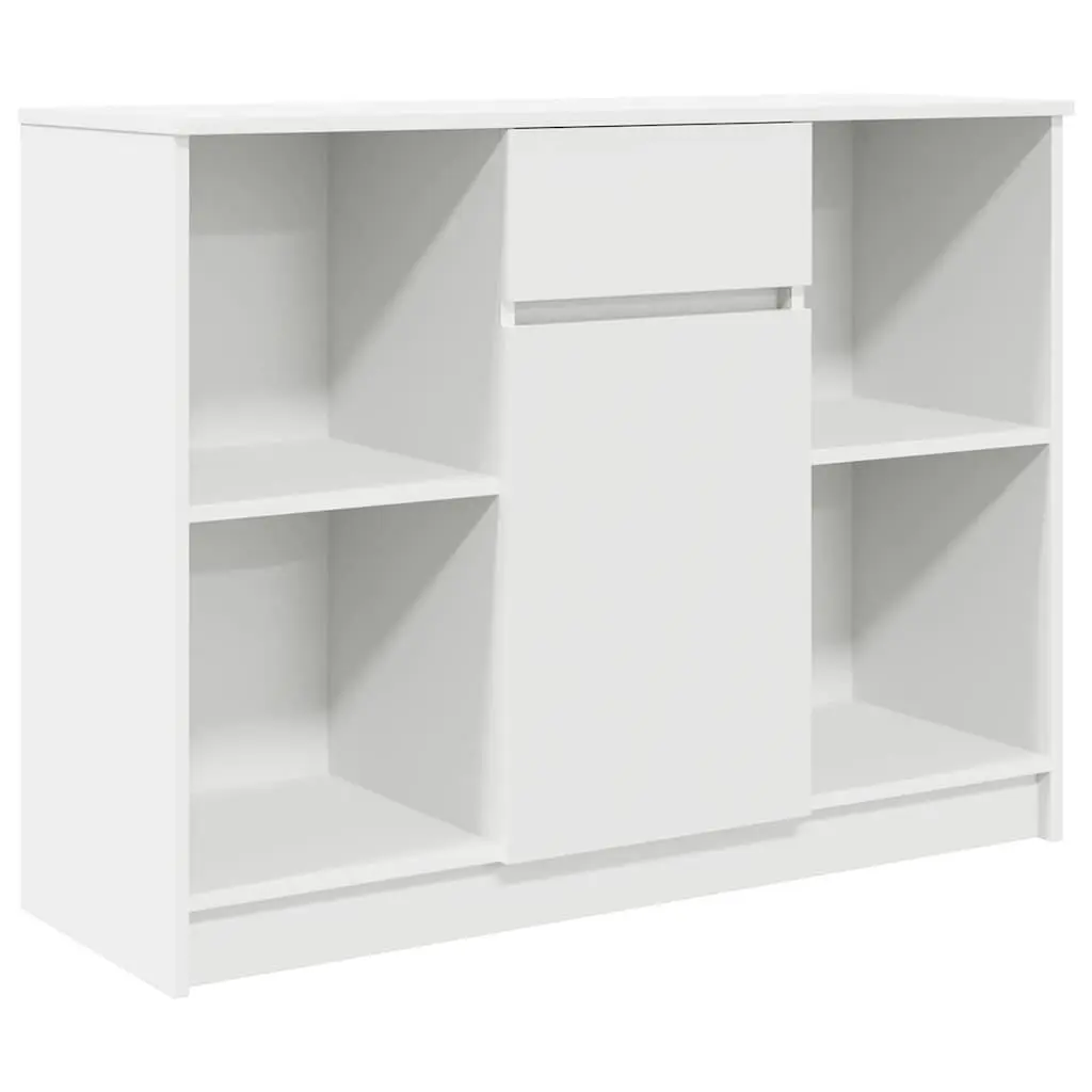 White Sideboard Cabinet with Drawer Storage Engineered Wood 101cm W x 35cm D x 76cm H