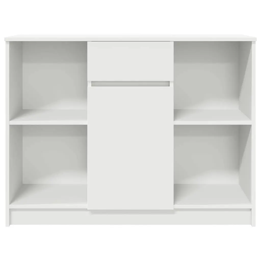White Sideboard Cabinet with Drawer Storage Engineered Wood 101cm W x 35cm D x 76cm H