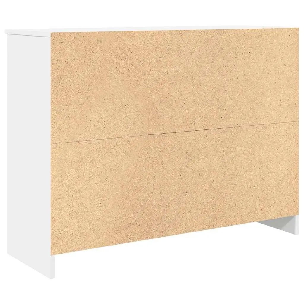 White Sideboard Cabinet with Drawer Storage Engineered Wood 101cm W x 35cm D x 76cm H