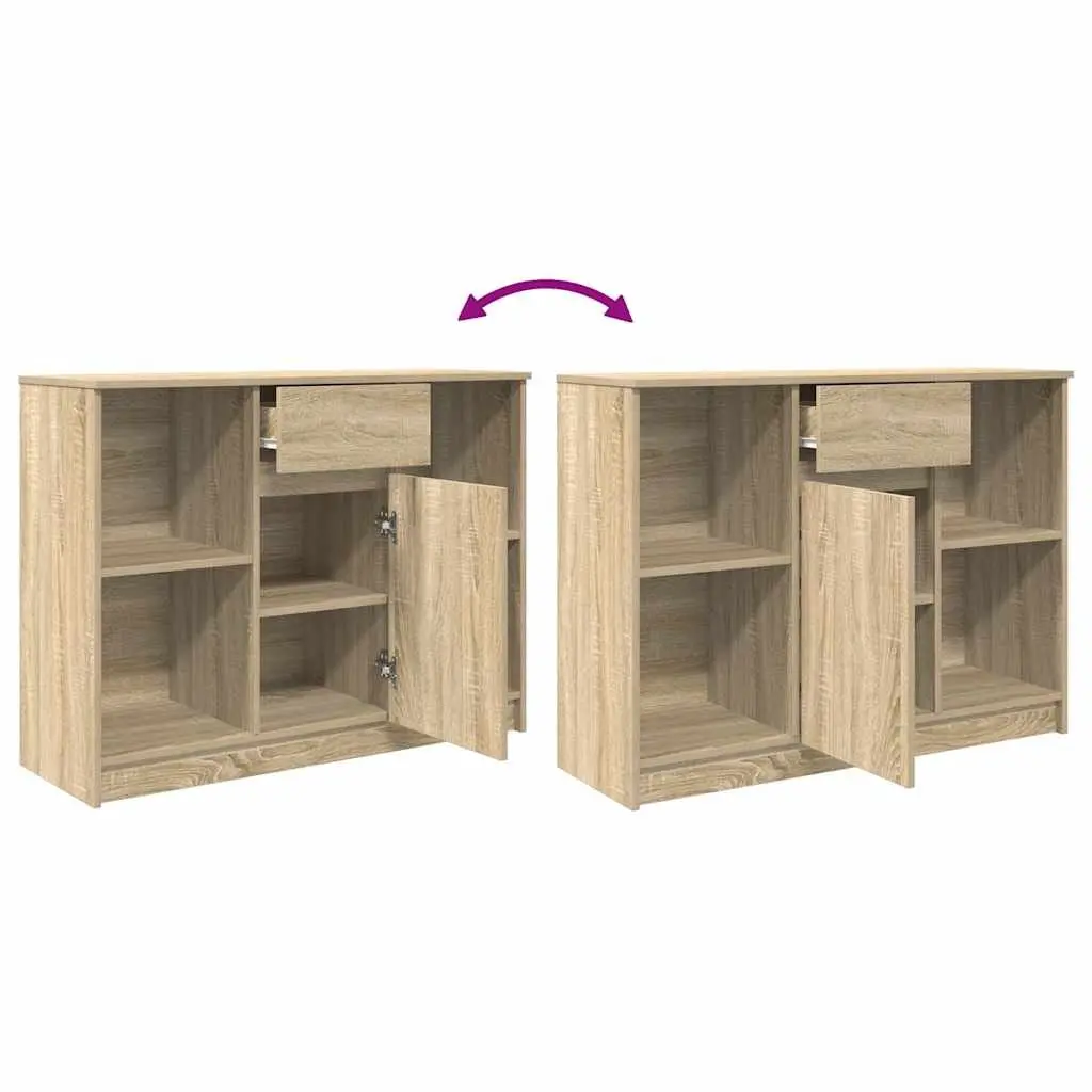 Sideboard Storage Cabinet with Drawer Brown Engineered Wood Buffet Hallway