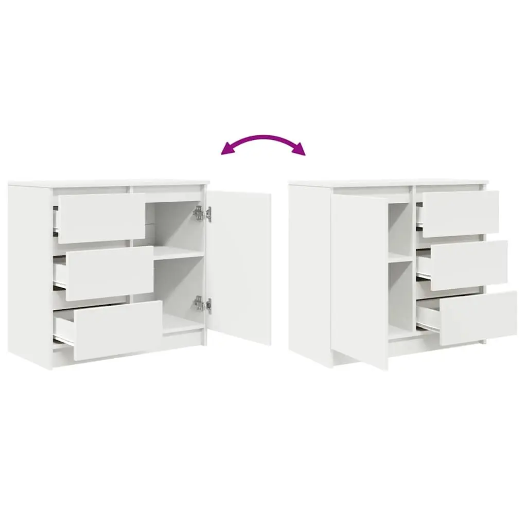 Sideboard Storage Cabinet White Engineered Wood 71 x 35 x 65 cm