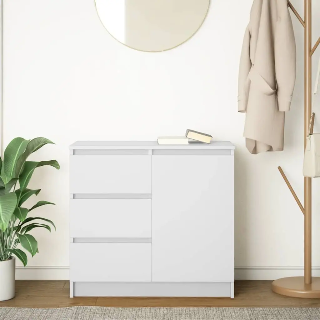 Sideboard Storage Cabinet White Engineered Wood 71 x 35 x 65 cm