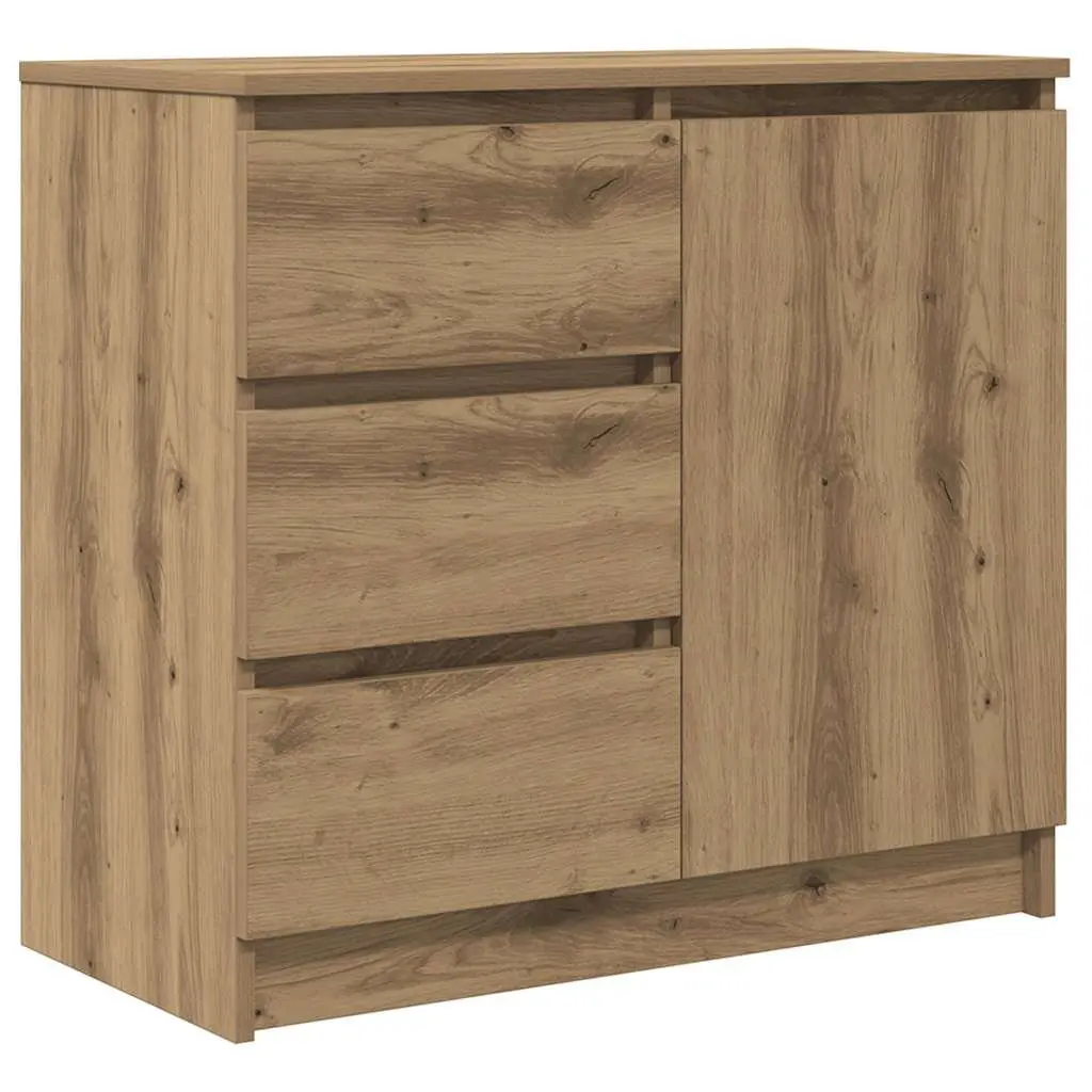 Sideboard Storage Cabinet with Drawer Brown Engineered Wood Buffet Organiser