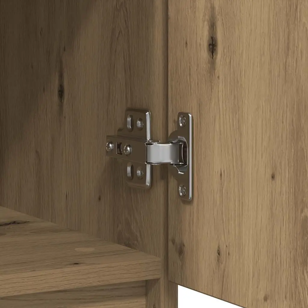 Sideboard Storage Cabinet with Drawer Brown Engineered Wood Buffet Organiser