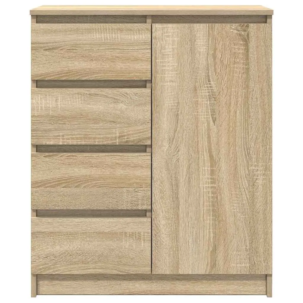 Sideboard Storage Cabinet with Drawers and Door Brown Engineered Wood 71W x 35D x 84H cm