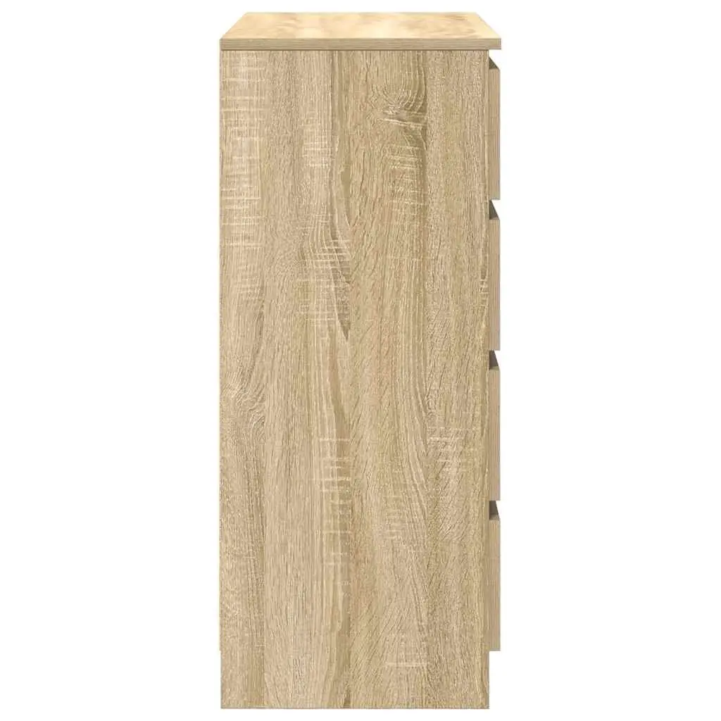 Sideboard Storage Cabinet with Drawers and Door Brown Engineered Wood 71W x 35D x 84H cm