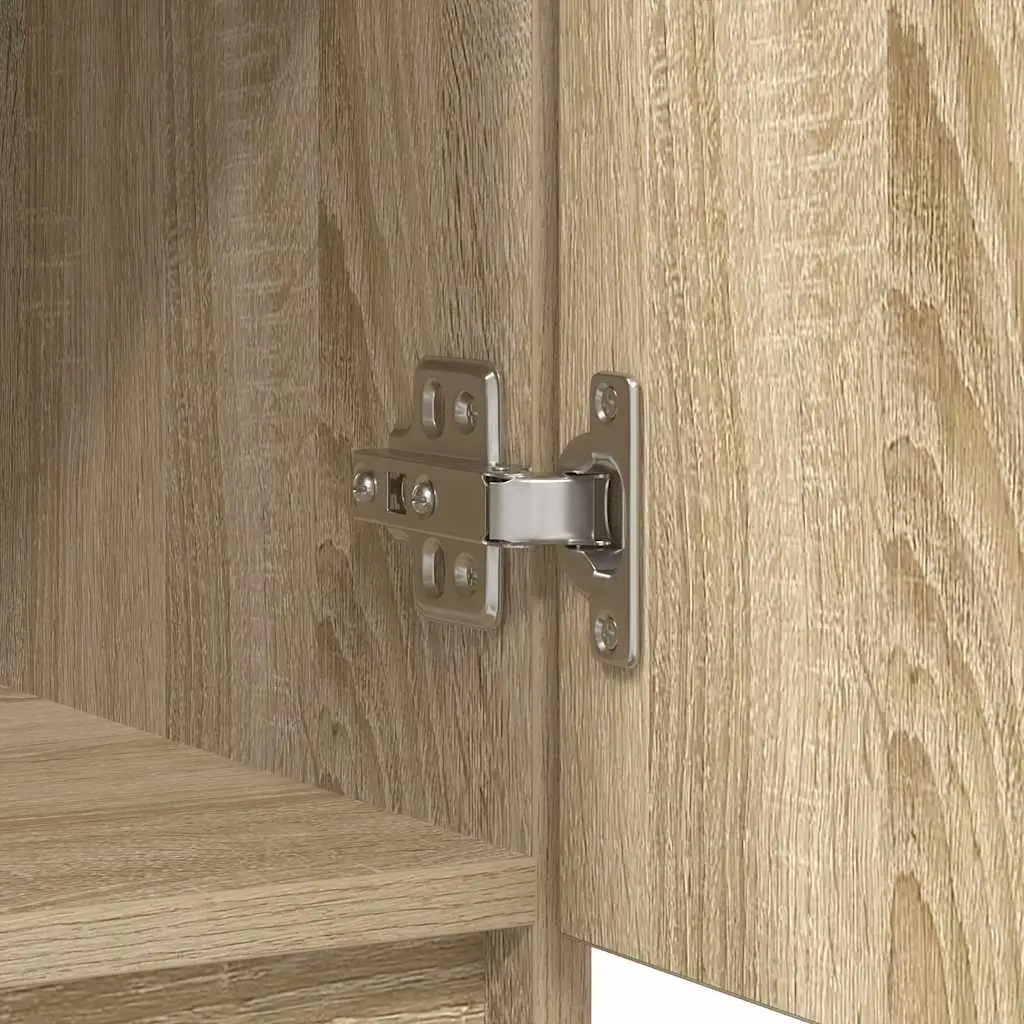 Sideboard Storage Cabinet with Drawers and Door Brown Engineered Wood 71W x 35D x 84H cm