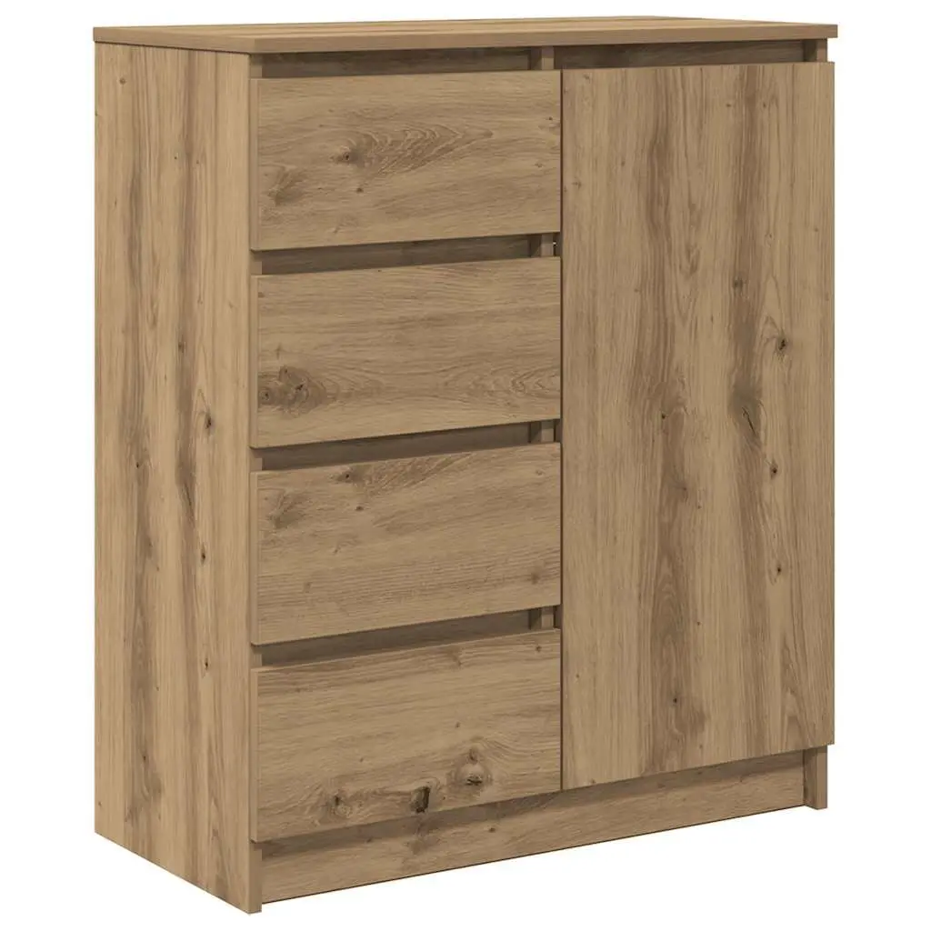 Sideboard with Drawers and Door Brown Engineered Wood Storage Cabinet 71W x 35D x 84H cm