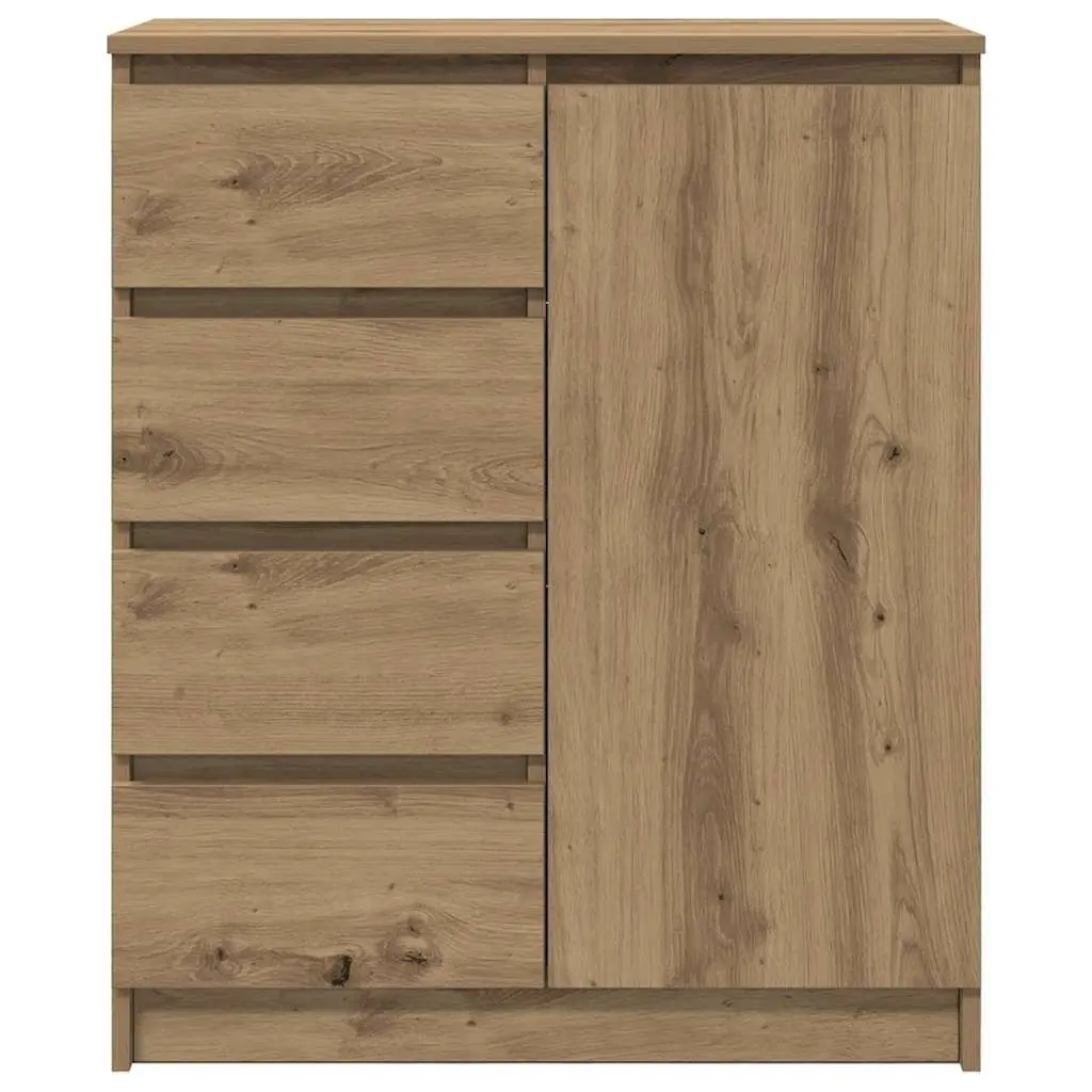 Sideboard with Drawers and Door Brown Engineered Wood Storage Cabinet 71W x 35D x 84H cm