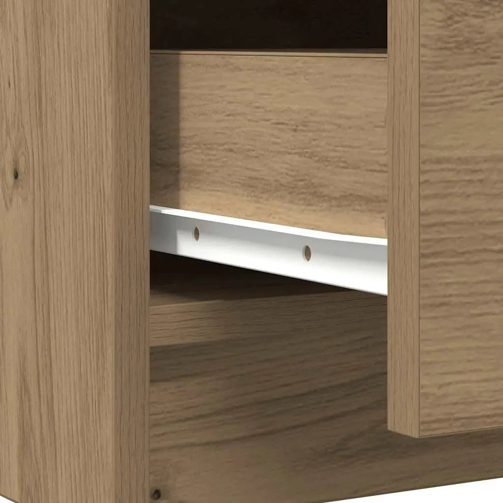Sideboard with Drawers and Door Brown Engineered Wood Storage Cabinet 71W x 35D x 84H cm