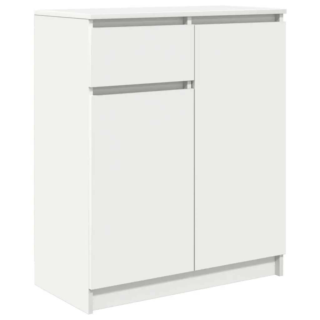 White Sideboard Storage Cabinet with Drawer Doors Shelves 71W x 35D x 84H cm