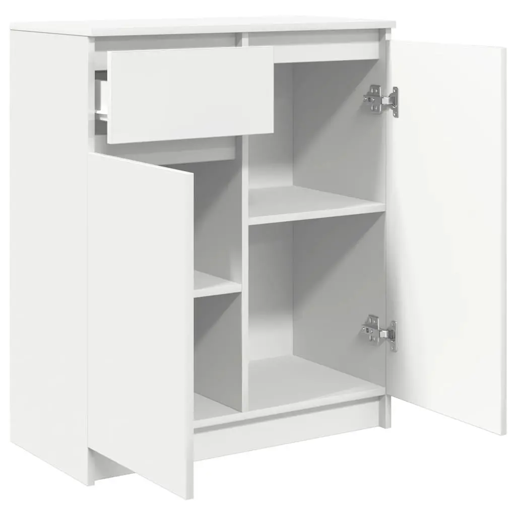 White Sideboard Storage Cabinet with Drawer Doors Shelves 71W x 35D x 84H cm