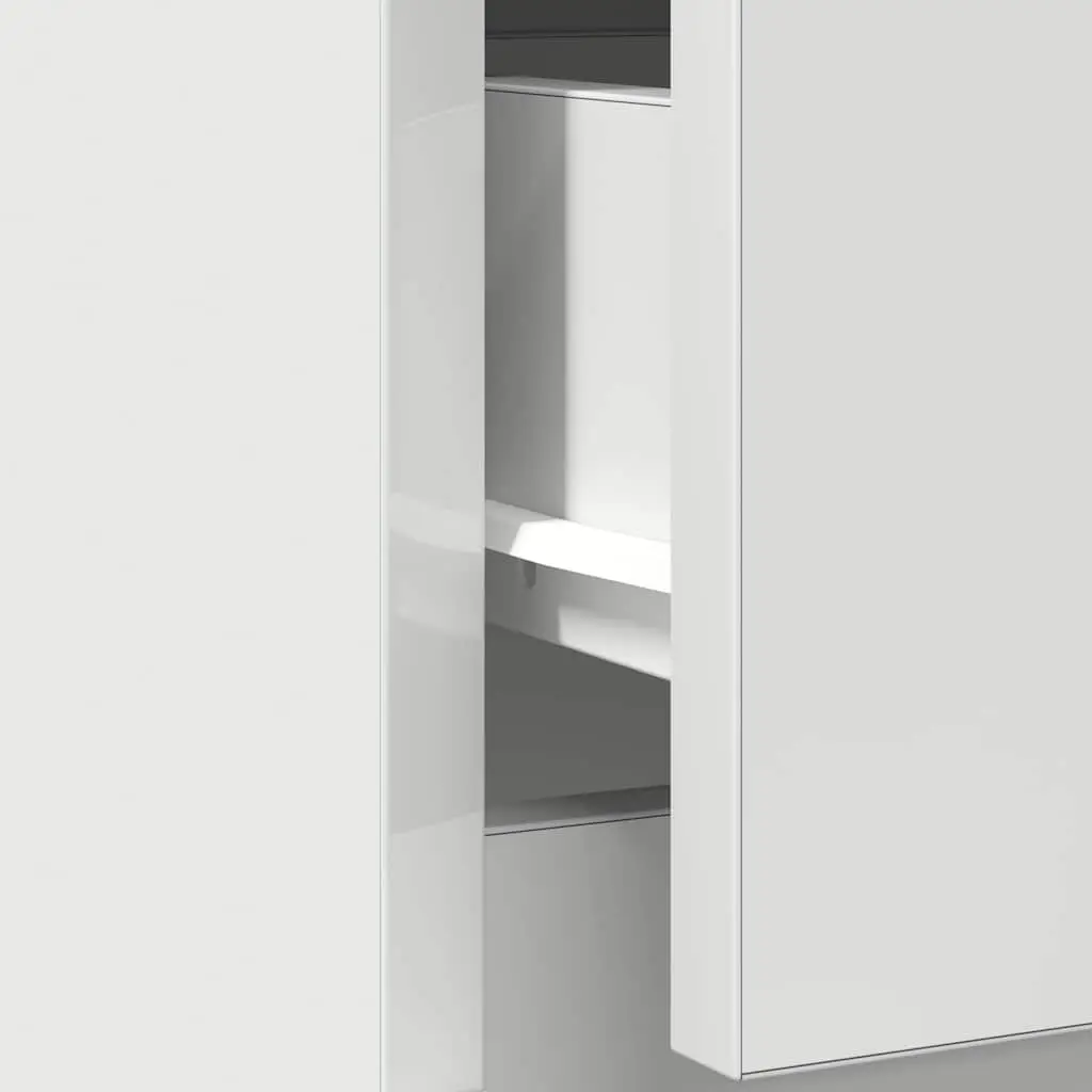 White Sideboard Storage Cabinet with Drawer Doors Shelves 71W x 35D x 84H cm